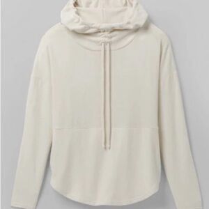 PRANA- Women's Foresta Top, cream, pullover, hoodie sweater L